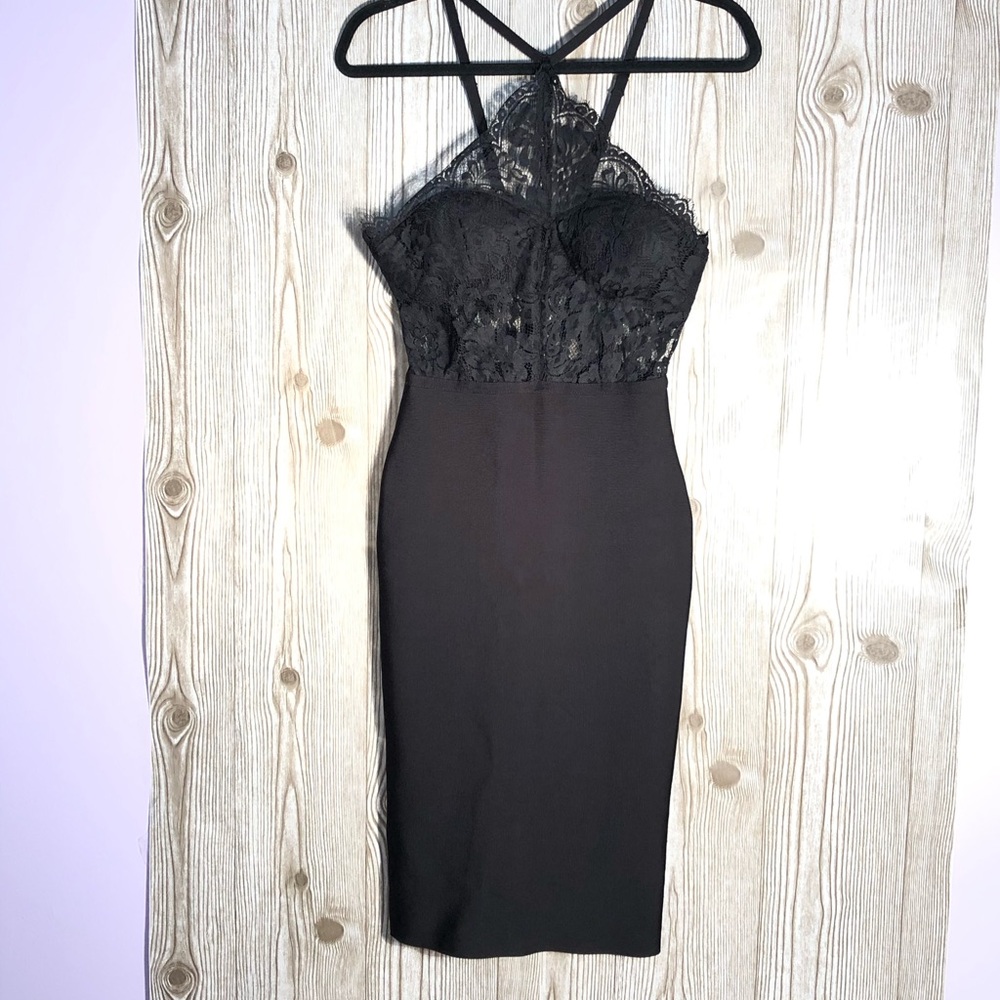 #73 Black Lace Bandage Dress Sz M - Picture 7 of 13